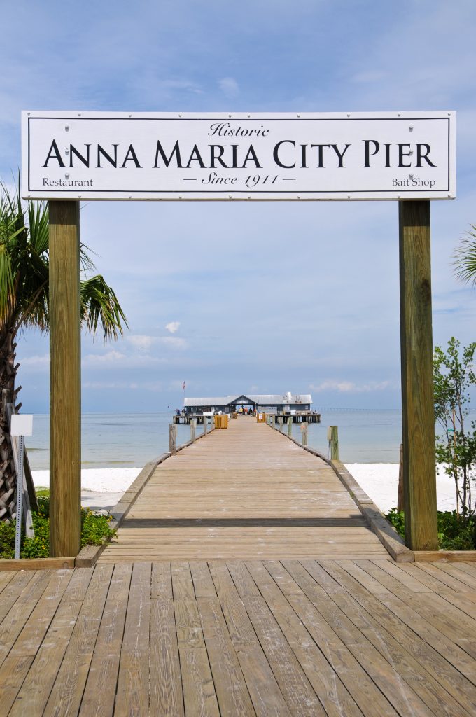 Historic Anna Maria City Fishing Pier on Anna Maria Island, Forida